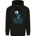 Rose From the Dead Skeleton Skull Graveyard Mens 80% Cotton Hoodie Black