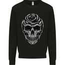 Rose Skull Biker Gothic Mens Sweatshirt Jumper Black