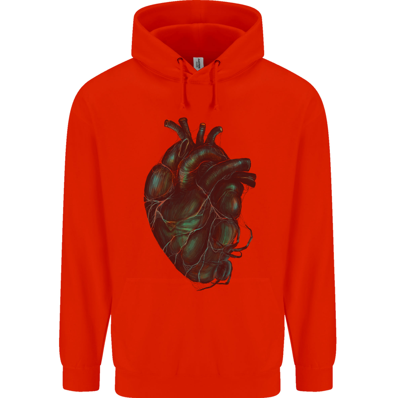 Rotten Heart Gothic Demon Satan Skull Evil Childrens Kids Hoodie Bright Red