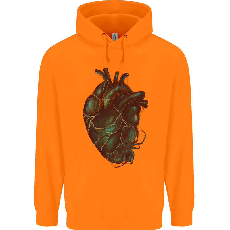 Rotten Heart Gothic Demon Satan Skull Evil Childrens Kids Hoodie Orange
