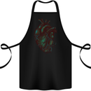 Rotten Heart Gothic Demon Satan Skull Evil Cotton Apron 100% Organic Black