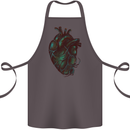 Rotten Heart Gothic Demon Satan Skull Evil Cotton Apron 100% Organic Dark Grey