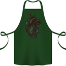 Rotten Heart Gothic Demon Satan Skull Evil Cotton Apron 100% Organic Forest Green