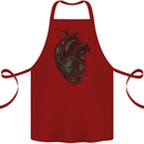 Rotten Heart Gothic Demon Satan Skull Evil Cotton Apron 100% Organic Maroon