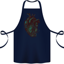Rotten Heart Gothic Demon Satan Skull Evil Cotton Apron 100% Organic Navy Blue