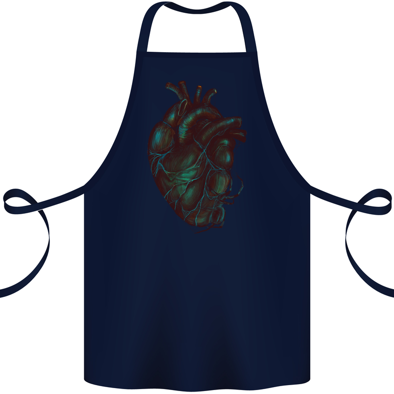Rotten Heart Gothic Demon Satan Skull Evil Cotton Apron 100% Organic Navy Blue