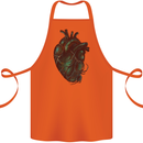 Rotten Heart Gothic Demon Satan Skull Evil Cotton Apron 100% Organic Orange