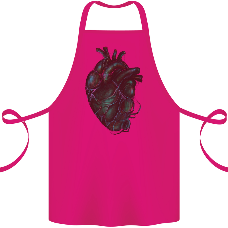 Rotten Heart Gothic Demon Satan Skull Evil Cotton Apron 100% Organic Pink