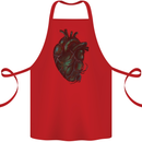 Rotten Heart Gothic Demon Satan Skull Evil Cotton Apron 100% Organic Red