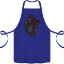 Rotten Heart Gothic Demon Satan Skull Evil Cotton Apron 100% Organic Royal Blue