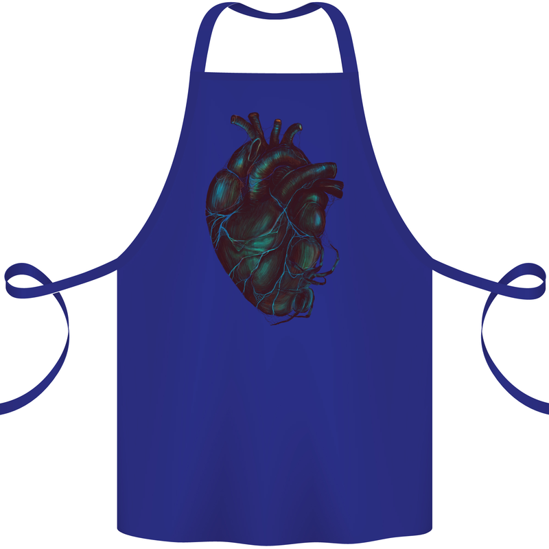 Rotten Heart Gothic Demon Satan Skull Evil Cotton Apron 100% Organic Royal Blue