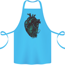 Rotten Heart Gothic Demon Satan Skull Evil Cotton Apron 100% Organic Turquoise