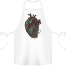 Rotten Heart Gothic Demon Satan Skull Evil Cotton Apron 100% Organic White