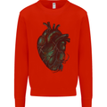 Rotten Heart Gothic Demon Satan Skull Evil Kids Sweatshirt Jumper Bright Red