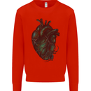 Rotten Heart Gothic Demon Satan Skull Evil Kids Sweatshirt Jumper Bright Red