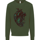 Rotten Heart Gothic Demon Satan Skull Evil Kids Sweatshirt Jumper Forest Green