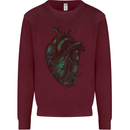 Rotten Heart Gothic Demon Satan Skull Evil Kids Sweatshirt Jumper Maroon
