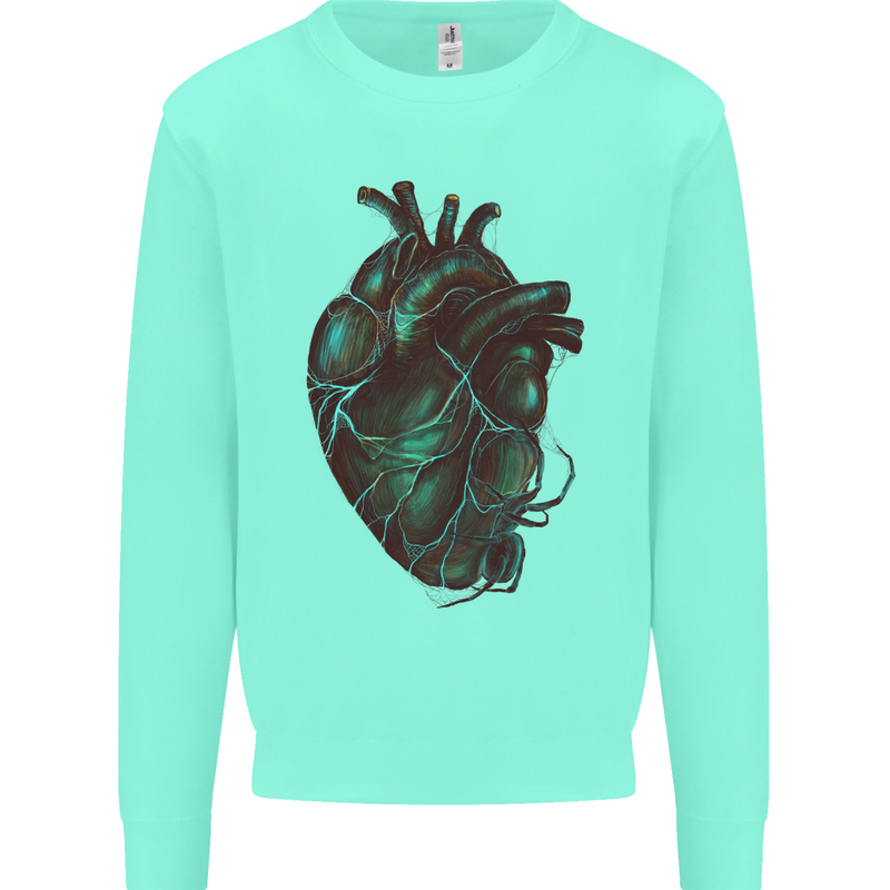 Rotten Heart Gothic Demon Satan Skull Evil Kids Sweatshirt Jumper Peppermint