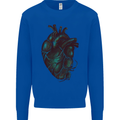 Rotten Heart Gothic Demon Satan Skull Evil Kids Sweatshirt Jumper Royal Blue