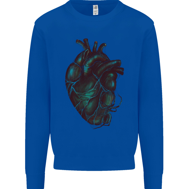 Rotten Heart Gothic Demon Satan Skull Evil Kids Sweatshirt Jumper Royal Blue