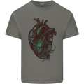 Rotten Heart Gothic Demon Satan Skull Evil Kids T-Shirt Childrens Charcoal