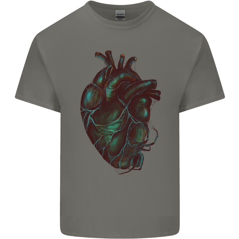 Rotten Heart Gothic Demon Satan Skull Evil Kids T-Shirt Childrens Charcoal