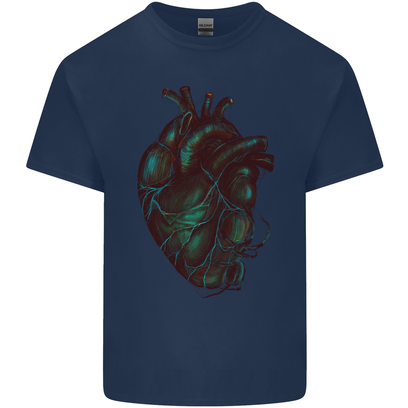 Rotten Heart Gothic Demon Satan Skull Evil Kids T-Shirt Childrens Navy Blue