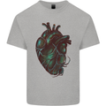 Rotten Heart Gothic Demon Satan Skull Evil Kids T-Shirt Childrens Sports Grey