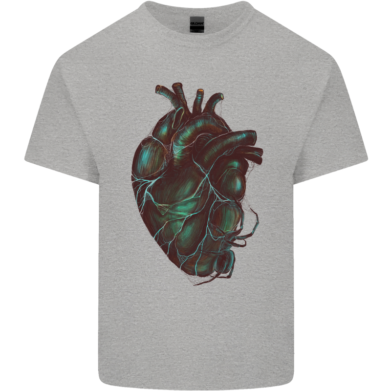 Rotten Heart Gothic Demon Satan Skull Evil Kids T-Shirt Childrens Sports Grey