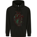 Rotten Heart Gothic Demon Satan Skull Evil Mens 80% Cotton Hoodie Black