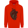 Rotten Heart Gothic Demon Satan Skull Evil Mens 80% Cotton Hoodie Bright Red
