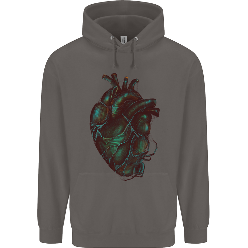 Rotten Heart Gothic Demon Satan Skull Evil Mens 80% Cotton Hoodie Charcoal