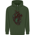 Rotten Heart Gothic Demon Satan Skull Evil Mens 80% Cotton Hoodie Forest Green