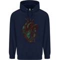 Rotten Heart Gothic Demon Satan Skull Evil Mens 80% Cotton Hoodie Navy Blue