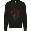 Rotten Heart Gothic Demon Satan Skull Evil Mens Sweatshirt Jumper Black