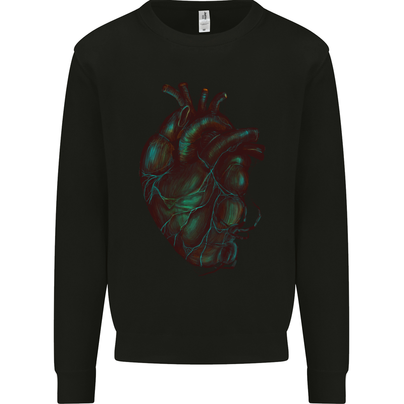 Rotten Heart Gothic Demon Satan Skull Evil Mens Sweatshirt Jumper Black