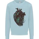 Rotten Heart Gothic Demon Satan Skull Evil Mens Sweatshirt Jumper Light Blue