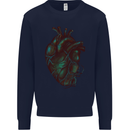 Rotten Heart Gothic Demon Satan Skull Evil Mens Sweatshirt Jumper Navy Blue