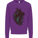 Rotten Heart Gothic Demon Satan Skull Evil Mens Sweatshirt Jumper Purple