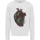 Rotten Heart Gothic Demon Satan Skull Evil Mens Sweatshirt Jumper White