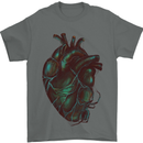 Rotten Heart Gothic Demon Satan Skull Evil Mens T-Shirt Cotton Gildan Charcoal