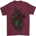 Rotten Heart Gothic Demon Satan Skull Evil Mens T-Shirt Cotton Gildan Maroon