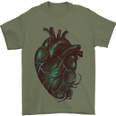 Rotten Heart Gothic Demon Satan Skull Evil Mens T-Shirt Cotton Gildan Military Green