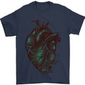 Rotten Heart Gothic Demon Satan Skull Evil Mens T-Shirt Cotton Gildan Navy Blue