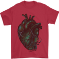 Rotten Heart Gothic Demon Satan Skull Evil Mens T-Shirt Cotton Gildan Red