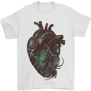 Rotten Heart Gothic Demon Satan Skull Evil Mens T-Shirt Cotton Gildan White