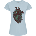 Rotten Heart Gothic Demon Satan Skull Evil Womens Petite Cut T-Shirt Light Blue
