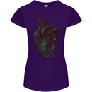 Rotten Heart Gothic Demon Satan Skull Evil Womens Petite Cut T-Shirt Purple