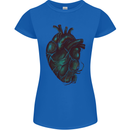 Rotten Heart Gothic Demon Satan Skull Evil Womens Petite Cut T-Shirt Royal Blue