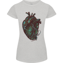 Rotten Heart Gothic Demon Satan Skull Evil Womens Petite Cut T-Shirt Sports Grey